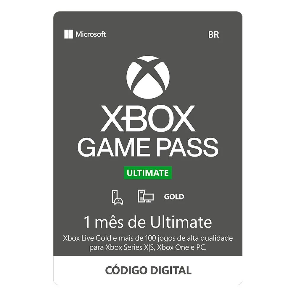 Gift Card Xbox Game Pass Ultimate 1 Mês - Digital Xbox