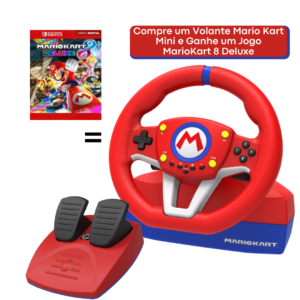 Volante Mario Kart Racing Wheel Pro Mini - HORI + Mario Kart 8: Deluxe Digital – Nintendo Switch